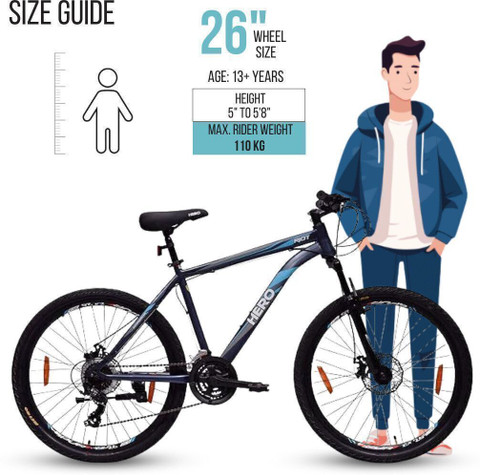 HERO Riot 26T 26 T (inch) Mountain Cycle Price in India Buy HERO