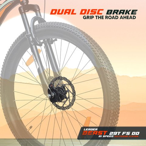 LEADER Beast 29T MultiSpeed (21 Speed) Mountain Bike with FS DD Brake 29  T (inch) Hybrid Cycle/City Bike