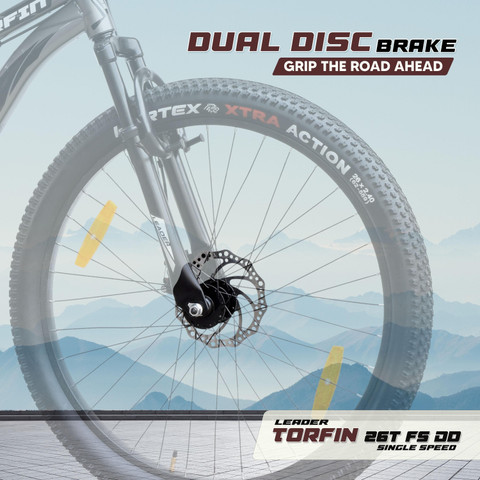 Dual Disc Mtb Front Brake CRADIAC Dexter 21 Speed INCH HI-TENSILE