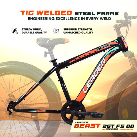 LEADER Beast 26x400 Fat Tire Cycle for Men | Bicycle Front