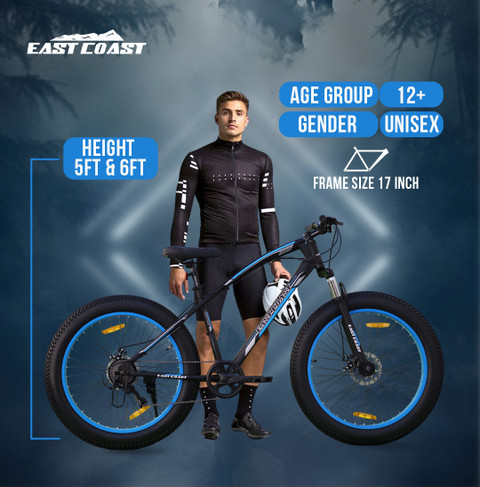 EAST COAST Trooper 26T Fat Bike Cycle for Men with Dual Disc Brake
