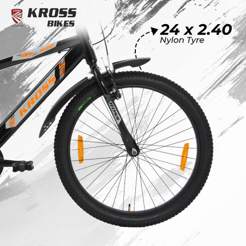 Kross K 2.0 24T MTB Cycle – Black | Steel Frame | V-Brake | 24 x