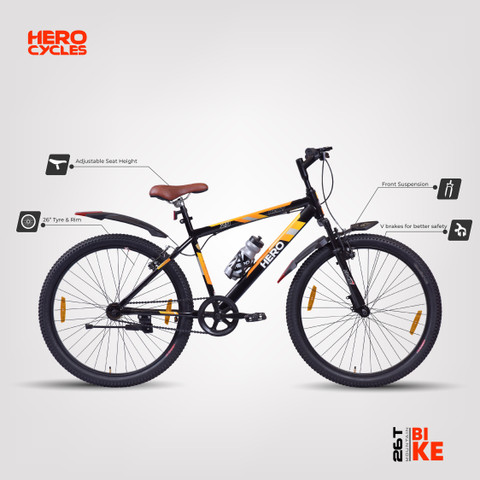 HERO EC NEXT 26T SPORTS FS VB BK OR SKD ALFA 26 T (inch) Mountain