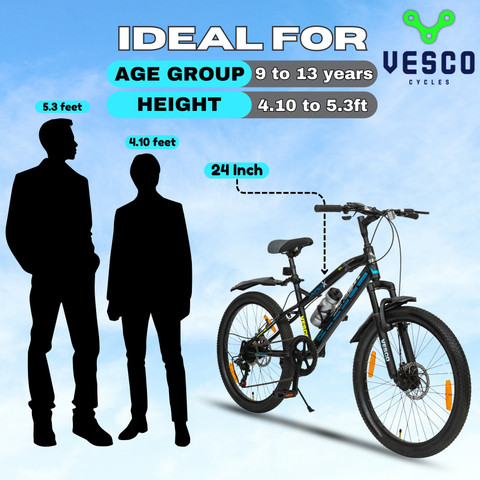 24 Inch Bike Size For A 13 Year Old Boy VESCO HYPER-X Kids