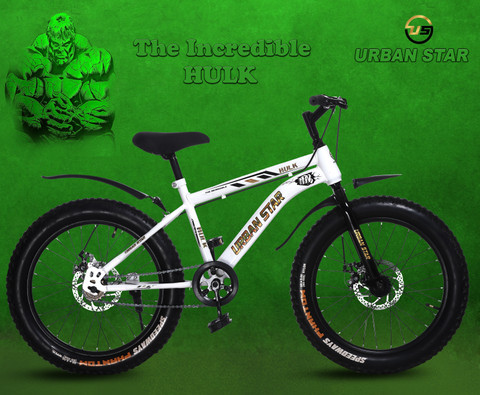 Urban Star HULK 20T BMX DOUBLE DISC FAT TYRES Premium Quality  Semi Assembled 20 T (inch) Fat Tyre Cycle