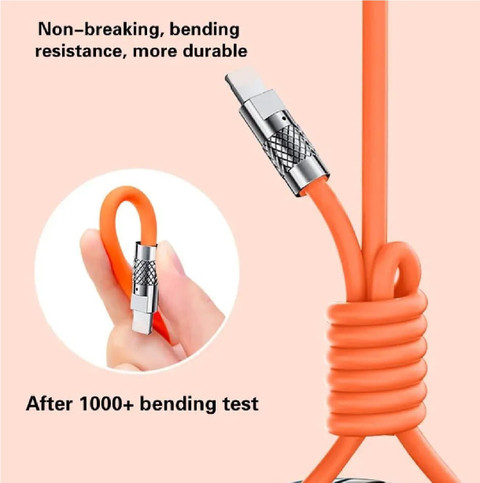 Pishon 3-in-1 Cable m 120W Charger Cable, Fast Charging Data Cable,  Portable Charger Cord with USB Type-C Micro-USB Port And IPhone  Lightning