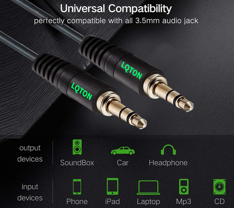 LQTON AUX Cable m Meter Stereo To Stereo Aux Cable