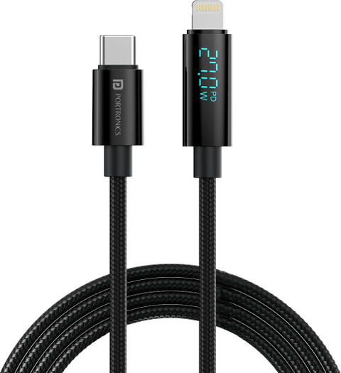Portronics Lightning Cable A m Konnect View 27W Type C to