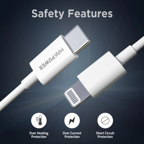 MAK POWER Lightning Cable A m Copper Braiding DC-86 Type-C to iPhone 45  W Smart Fast Charging Cable