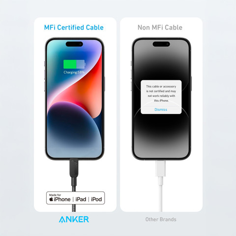 Anker Lightning Cable m Mfi Certified 310 USB C to Lightning Braided  Cable 3ft Fast Charging Cable