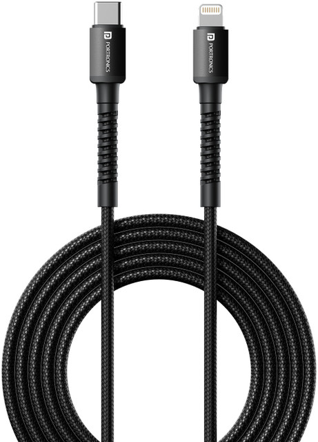 Portronics Lightning Cable A m Konnect X Type C to PIN Cable 27W Fast  Charging Cable with Data Transfer