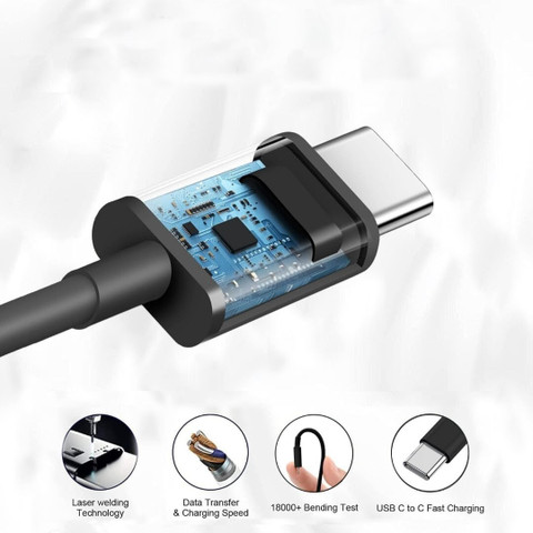 Cavo USB C TurboPower 68W 1,5m Per Motorola Edge 50 Neo, 60 Pro, G85, Razr 60 Ultra - Ricarica Rapida E Trasferimento Dati