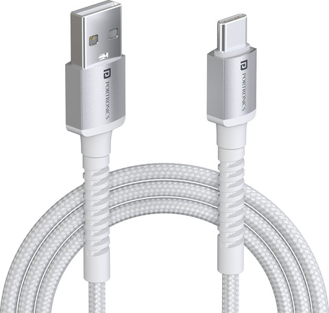 Portronics USB Type C Cable A m Konnect X Nylon Braided Fast Charging  and Data Sync
