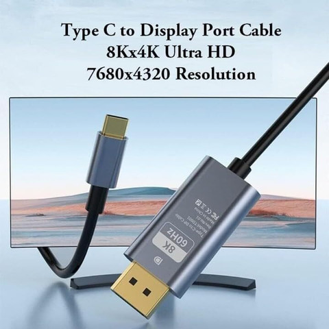 microware USB Type C Cable A m USB Type C(Thunderbolt 3) to  DisplayPort 4K@60Hz UHD Feet Cable, USB (USB-C) to DP Display Port  Adapter