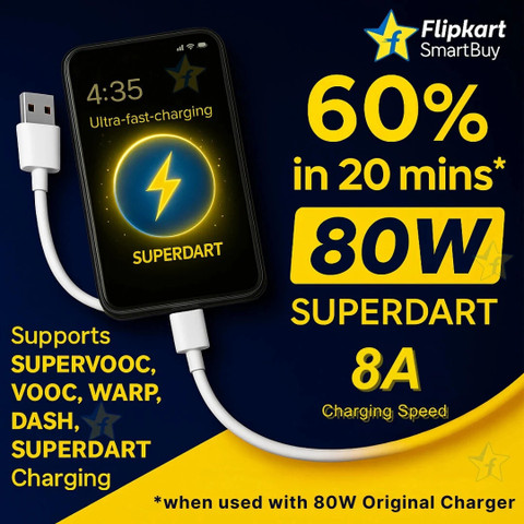 Flipkart SmartBuy USB Type C Cable A m TPE 80W SuperVOOC type