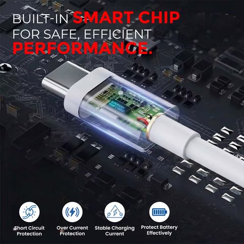 MAK USB Type C Cable 6 A 1 m PVC 60W Premium USB-A to Type-C Fast Charging Cable with Rapid Data Transfer, Smooth PVC Build, Universal Compatibility (Compatible with SUPERVOOC, VOOC, DASH, WARP 60W 45W 33W WARP Type C Cable Data Cable, White, One Cable, USB Type A To USB Type C) - Image 8