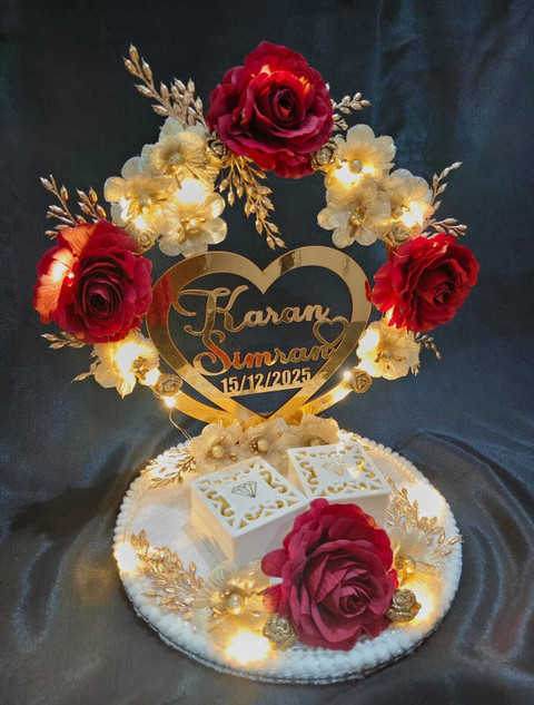 Unique Palette Beautiful Customized Name Engagement Wedding Ring