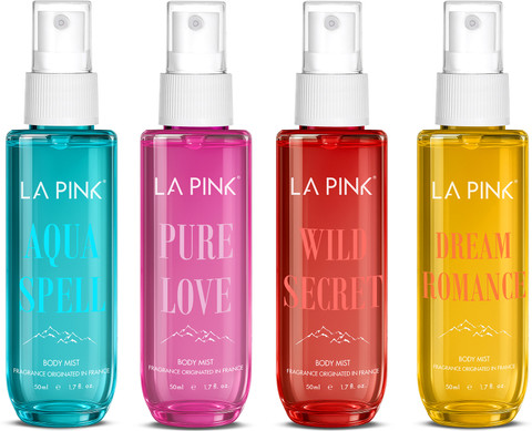 La Pink Mini Perfume Body Mist Gift Sets | 4 x 50ml Long Lasting