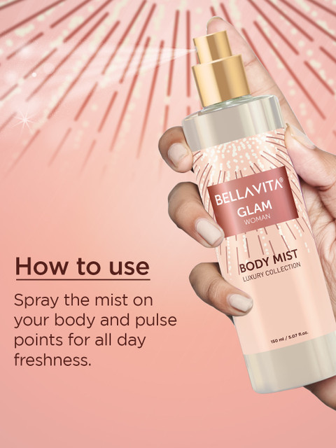 BELLAVITA GLAM Woman Body Mist with Floral, Jasmine Citrus notes