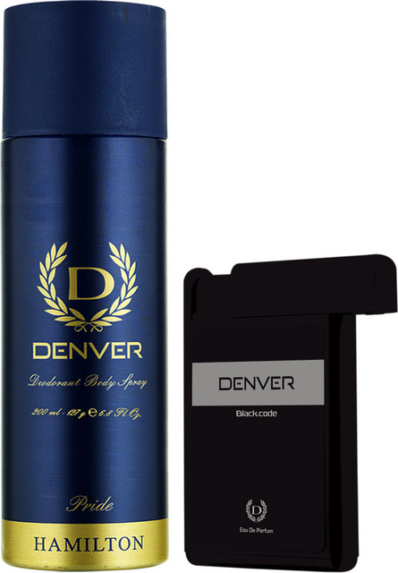 DENVER Pride Deo Black Code Pocket Perfume Combo Deodorant Spray For Men