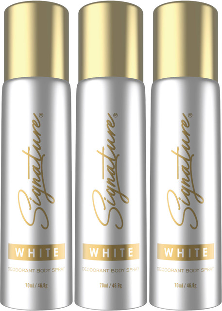 Signature White Long Lasting Fragrance Skin Friendly (70ML Each) Combo  Deodorant Body Spray For Women