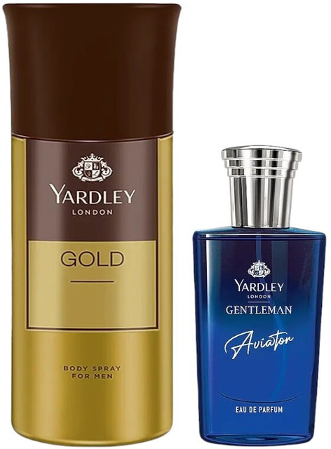 Yardley London Gold Deo 150ml, Gentleman Aviator EDP 30 ml Perfume Body  Spray For Men