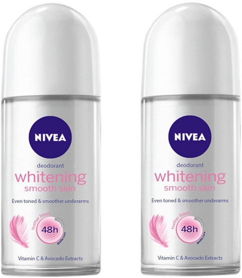 NIVEA Women Whitening Smooth Skin Deodorant Roll-On 50ML Each (Pack of 2)  Deodorant Roll-on For Women - Main Image