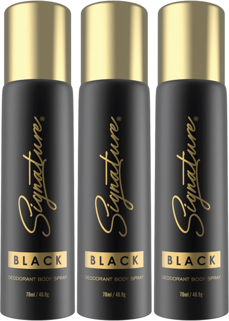Signature Black Long Lasting Fragrance Skin Friendly (70ML Each) Combo  Deodorant Body Spray For Men