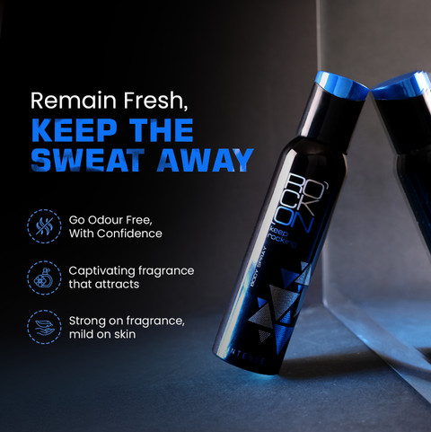 ROCK ON Deodorant Body Spray Combo Pack [Ignite Intense], Long