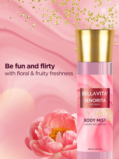 BELLAVITA SENORITA Woman Body Mist with Floral Fruity scent|Long