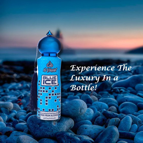 Al Hassan Blue Ice Perfumed Alcohol Free Body Spray For Men Women