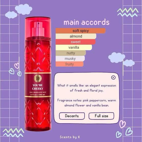 BATH & BODY WORKS YOURE CHEEKY Body Mist - For Men & Women - Price