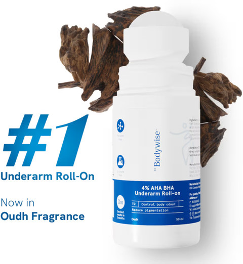 Be Bodywise 4% AHA BHA Underarm Roll-On Reduces Pigmentation