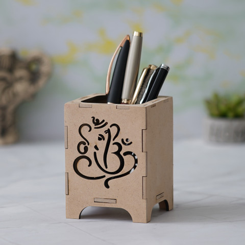 CAPIO ART Compartments MDF WOOD Pen Stand