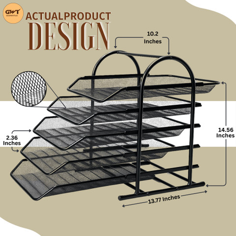 Flipkart.com | HONESTSTORE 5 Compartments Metal File Rack Letter Tray ...