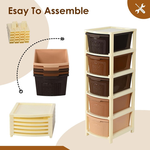 Flipkart.com | KUBER INDUSTRIES 4 Compartments Plastic Modular 4