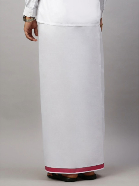 Ramraj Cotton Pack of Cotton Blend White Prestigious Look with