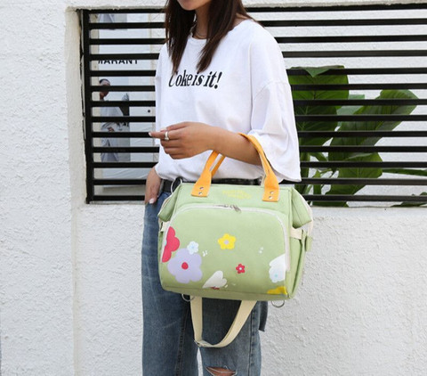 Little curious Small Baby Diaper Bag Convertible Handbag