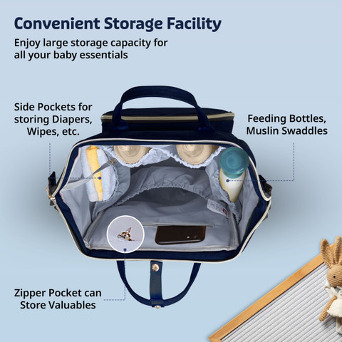 LuvLap Lily Diaper bag for mom baby, Multfunctional Watterproof with  Changing Mat Diaper Bag