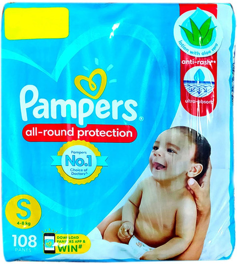 Pampers BABY PANTS, SIZE SMALL 108 PACK S