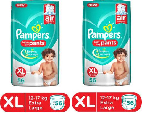 Pampers One Night Baby Dry Size-XL (56+56 Diaper Pants) XL Buy