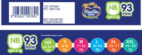MamyPoko All Night Absorb, Coco Care Pant Diapers - New Born (93 Pieces) - Image 7