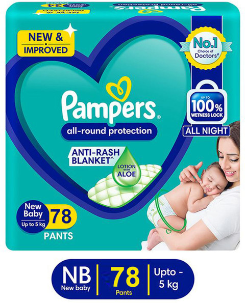 Pampers All Round Protection Pants, Medium Size Baby Diapers, With