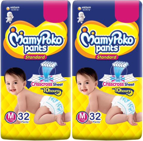 MamyPoko Pants Standard Diapers, M size 32+32 M