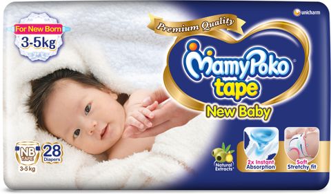 MamyPoko Tape New Baby 28-piece newborn listing photo