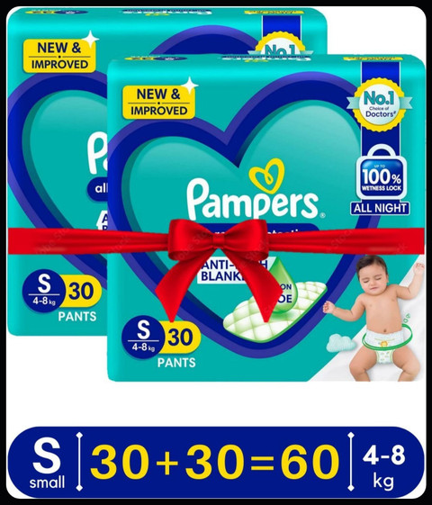 Pampers Baby Diapers-S Size(Pack of 2)-25N742 Pant Diapers - S