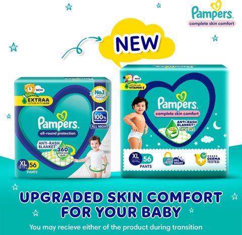 Pampers Complete Skin Comfort Pants, Anti-rash blanket, Lotion