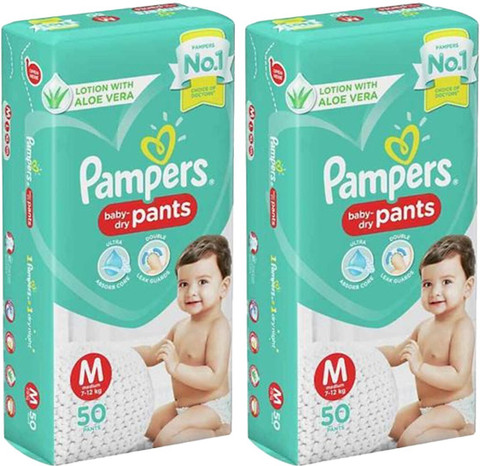 Pampers BABY DRY PANTS, SIZE M, 50 PCS PACK, COMBO OF M Buy