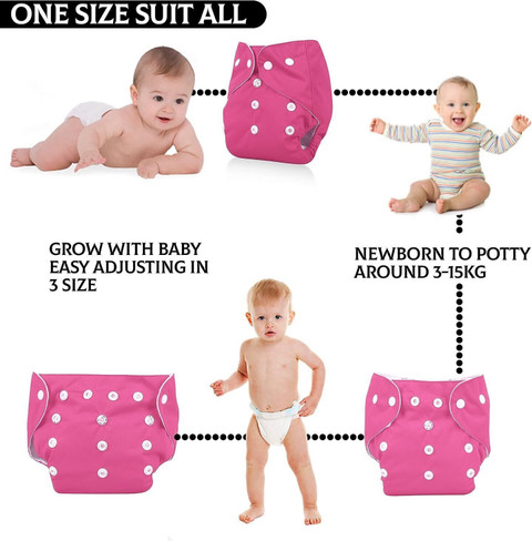 SOLIDA Baby Cloth Diaper Nappy (Pack of Diapers and Inserts) New Born