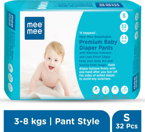 MeeMee Baby Diaper Pants, Wetness Indicator, Leakage Protection